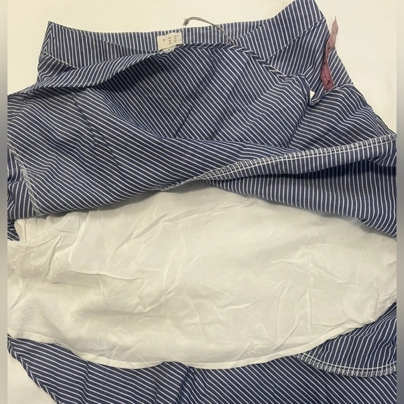 A New Day Skirt  Blue White Stripe Asymmetrical Ruffle Cotton High Waist… - Picture 11 of 11